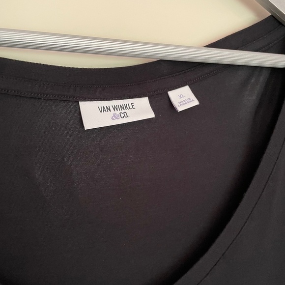 Van Winkle & Co Black Scoop Neck Short Sleeve Tee Sz XL - Picture 2 of 5